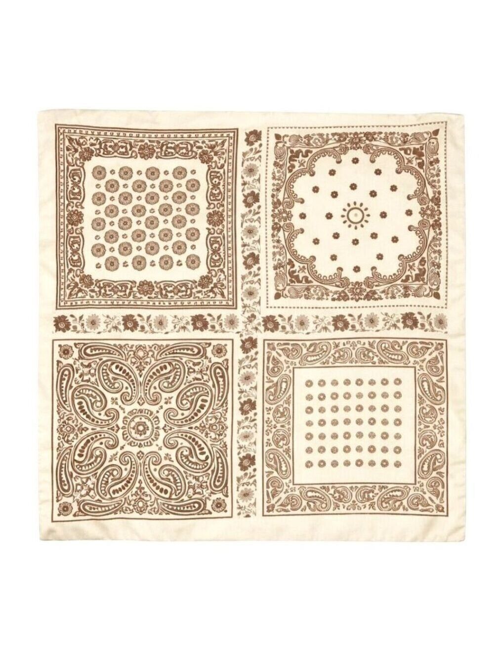 34x34 Tan Beige Paisley Western Wild Rag Scarf